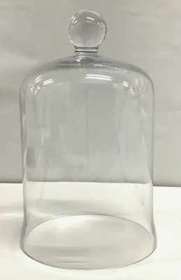 Large Clear Glass Dome Cloche 9.5'' Tall x 6'' Diam with Knob