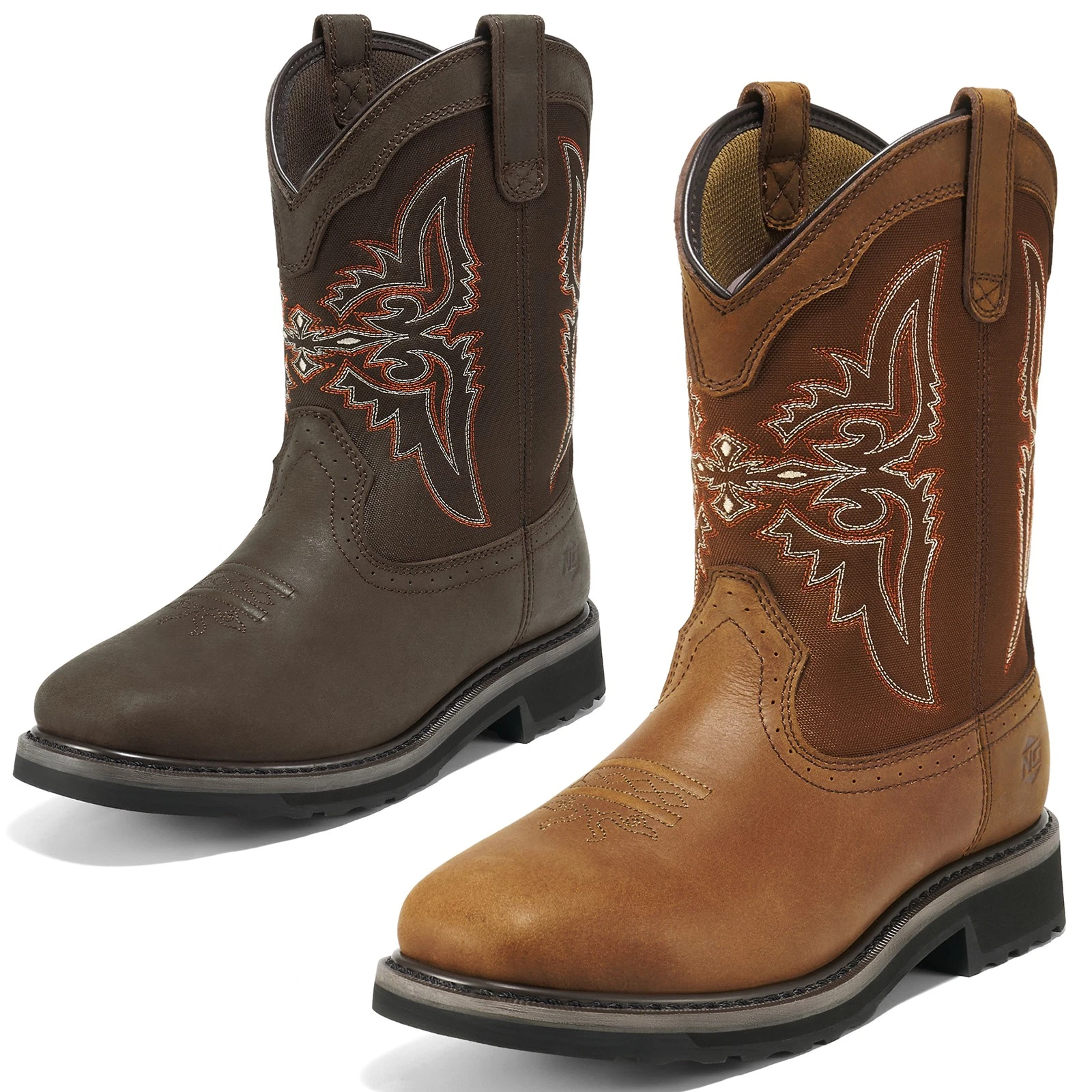 NINGO Men Steel Toe Work Boots Square Toe Embroidery Western Cowboy Boot EH Rate
Opens in a new wind