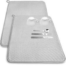 2 Pack Microfiber Dish Drying Mat,24x17" Large Size Highly Absorbent Dish Dra...