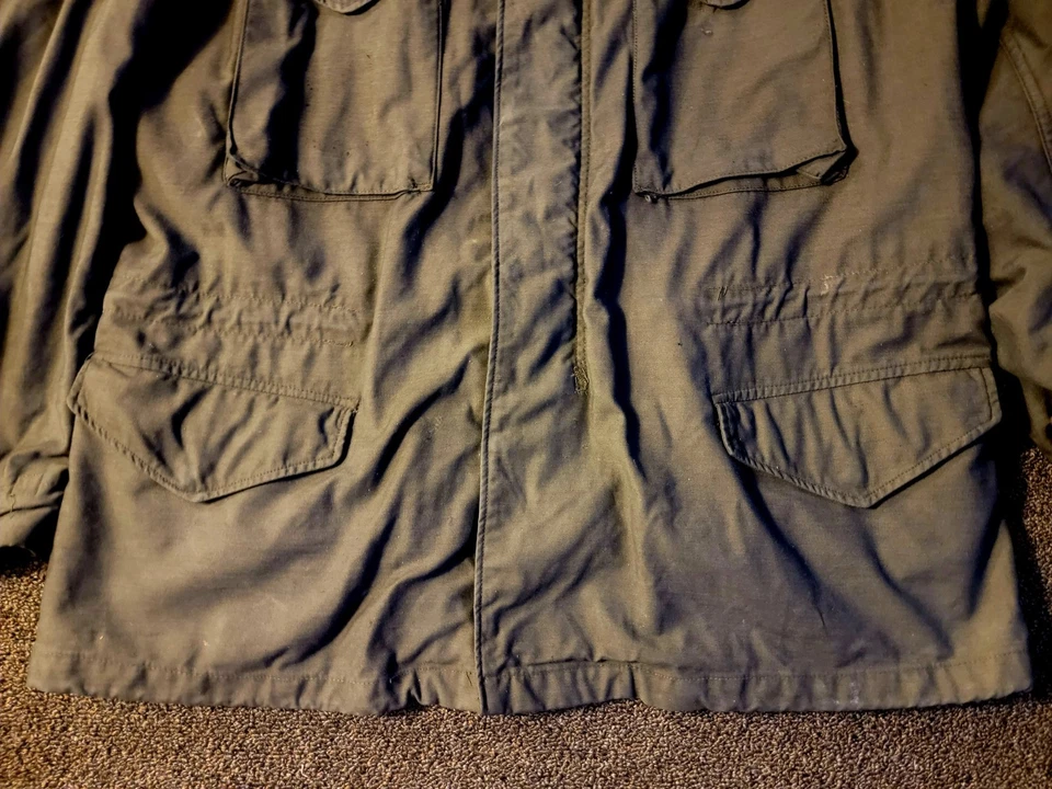 Vtg M-65 Field Jacket Lg Reg Well Dyed Black US Army Cold Weather Jacket Alpha - Image 4 of 4