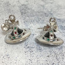 Vivienne Westwood Earrings Tiny Orb Black Stone NO BOX Accessories