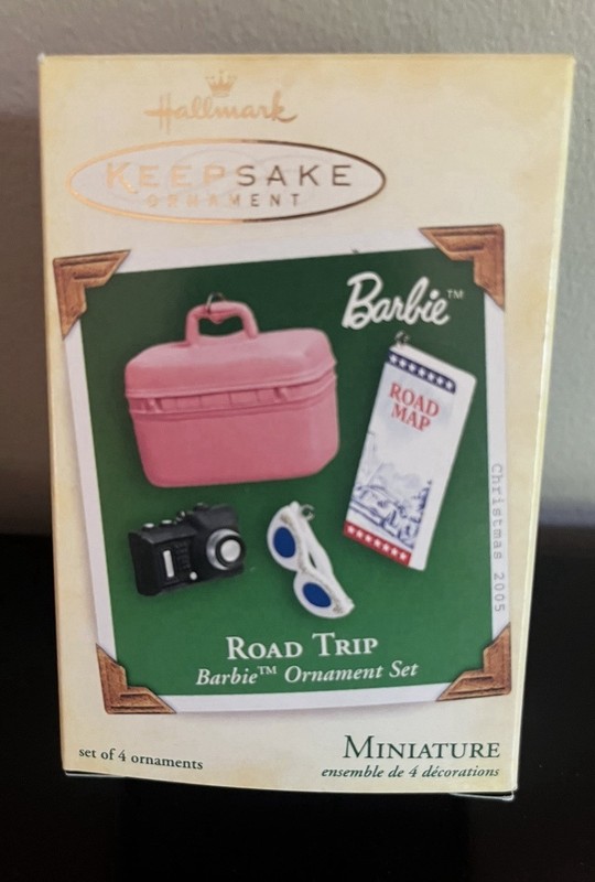 NEW! Hallmark Keepsake Ornament Barbie ROAD TRIP Miniature Set 2005 MINT NIB