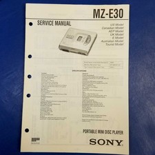 SONY MZ-E30 Service Manual Original Paper OEM Repair Guide - USA