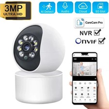 3MP Wifi PTZ Security Camera Mini Baby Monitor Two-way Audio 360  Indoor Camera