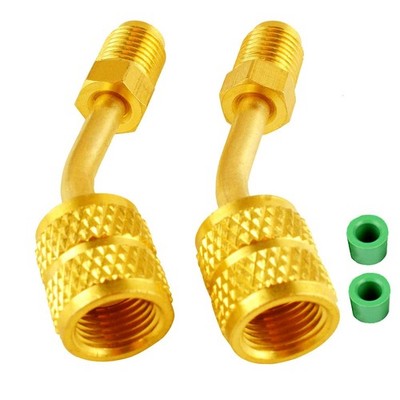 Wadoy R410a Adapter for Mini Split HVAC System 5/16'' Female Quick 145°, Gold 