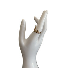 925 Sterling Silver LOVE Ring Gold Tone Size 6.75