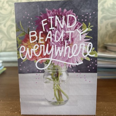 3 Cards Recycled Greetings Encouragement FIND BEAUTY EVERYWHERE Thinking of You