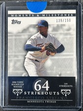 Liriano, Francisco - 2007 Moments & Milestones - Card #66-Strikeouts 64-139/150