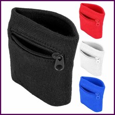 Unisex Wristband Coin Keys Storage Zipper Pocket Sport Wrist Wallet Gym Running