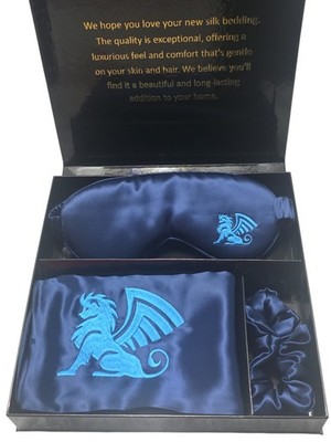 Made from 100% Mulberry Silk Pillowcase Eye Mask Hair Tie Gift Box SLEEP KIT