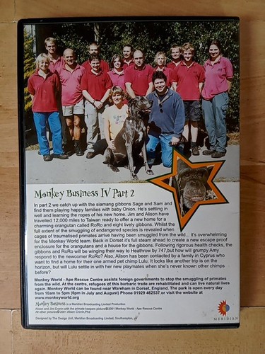 Monkey Business 4 IV, Part 1 & 2. World Ape Rescue Centre. TV (Meridian 2xDVD - Picture 5 of 6