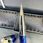 MONTBLANC Meisterstück 163 Blue Wave Rollerbal Pen Silver Trim Fine w/Box_Bid — photo 4