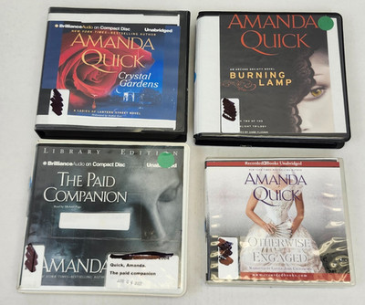 Lot of 4 Amanda Quick Books on CD Audiobooks - Otherwise Engaged Burning Lamp