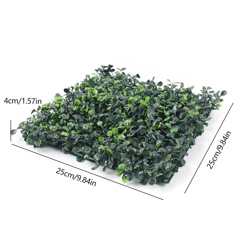 48X Artificial Boxwood Hedges 10X10In PE Plant Flower Wall for Yard, Garden, Ind