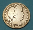 1909-o  BARBER HALF - SILVER