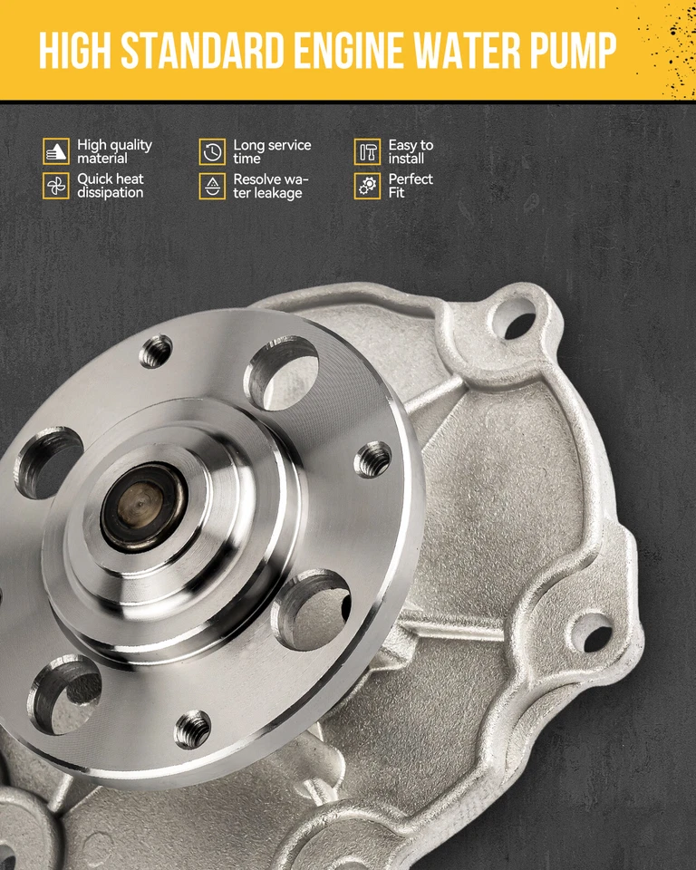 Water Pump w/ Gasket For 1996-2005 Buick LeSabre 2006-2008 Buick Lucerne 3.8L - Image 3 of 4