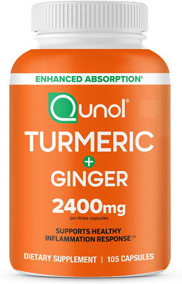 Turmeric Curcumin with Black Pepper & Ginger, 2400Mg Turmeric Extract with 95% C