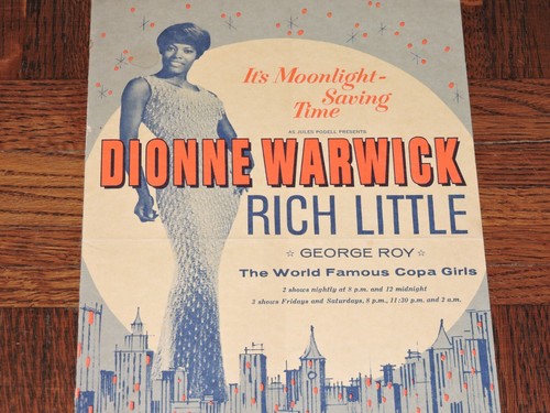 Programma promozionale vintage Dionne Warwick Jules Podell Copacabana NY Copa Mailer anni 60 - Foto 4 di 16
