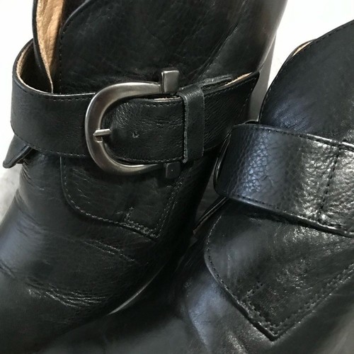 Eric Michael Black Lucy Black Leather Buckle Chunky Heeled Bootie Size 40 (US 9) - Bild 10 von 12