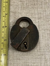 ANTIQUE BRASS PADLOCK NO KEY For Display Only
