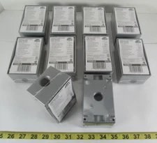 Lot of 10 New NOS Hubbell Raco Bell Outdoor Single-Gang Box Three Outlets 1/2"
