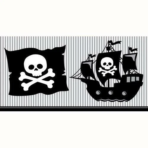 Skull and Cross Bones Pirate Party Invitations & Table Cover Party Decorations - Image 3 of 3