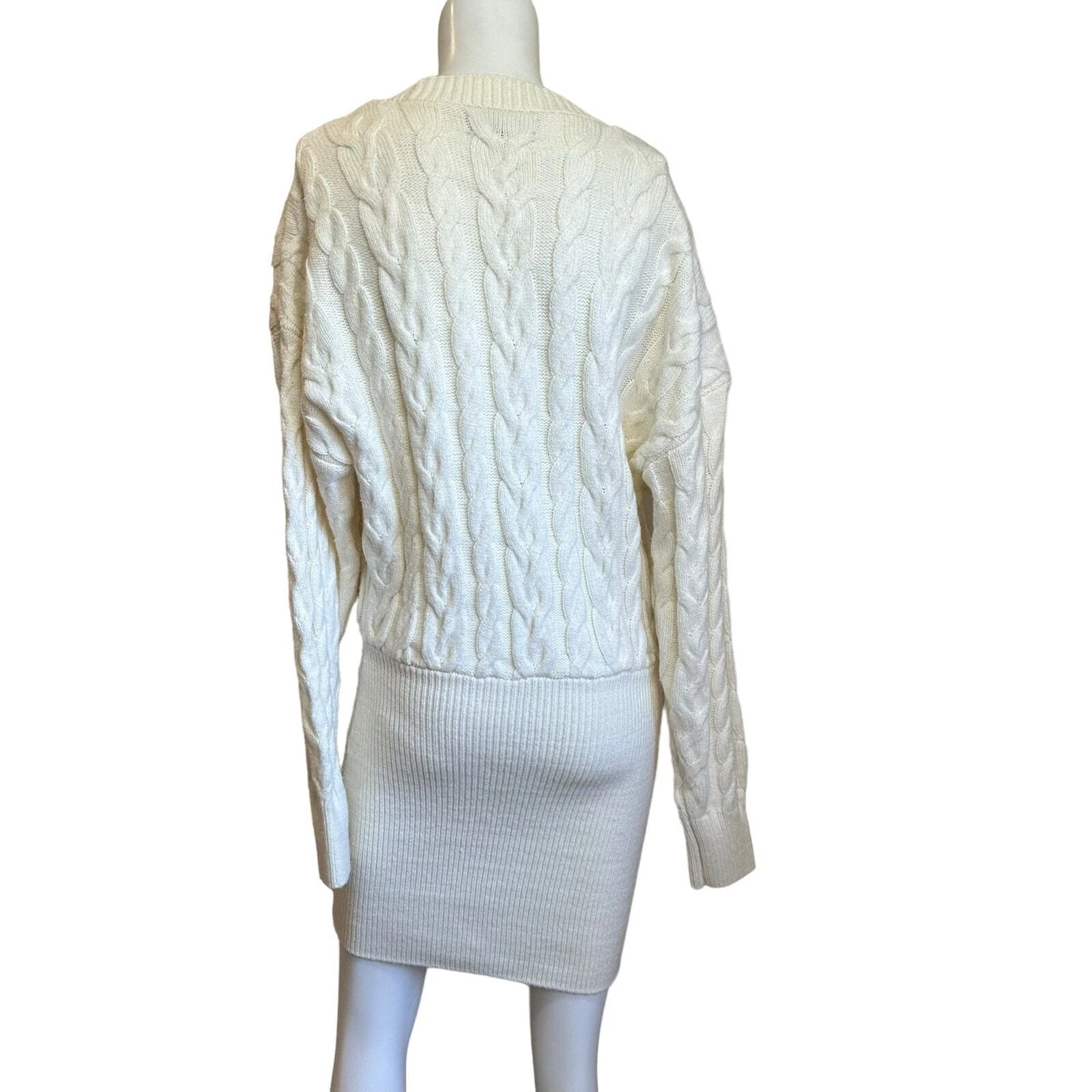 OFF WHITE Retrofete Tala Off White Vestito Mini Maglione Maglia Cavo Tg S