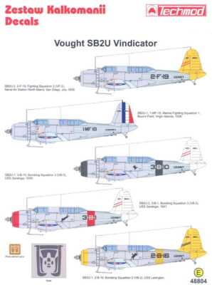 Techmod Decals 1/48 VOUGHT SB2U VINDICATOR w/Photo Etch & Masks