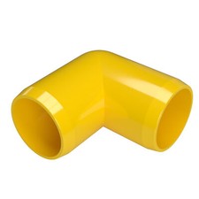 1" 90-Deg PVC Elbow Fitting, Yellow (4-PK) FORMUFIT Furniture Grade, Made in USA