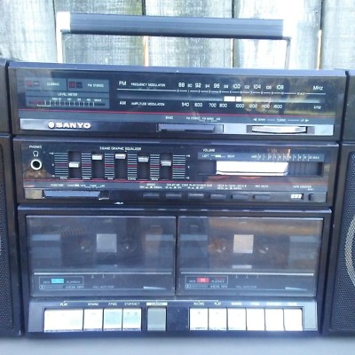 1980s Sanyo Portable Mini Component System BoomBox Model C40A Vtg