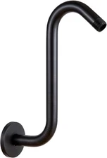 Shower Head Extension 10" Oil Rubbed Bronze S Shaped Arm with Flange High Rise