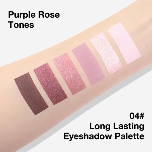 evpct 6 Colores Mini Paleta de Maquillaje Sombra de Ojos, Malva Sombra de Ojos Rosa Desnudo Claro - Imagen 4 de 6
