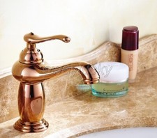 Rose Gold Brass Bathroom Sink Faucets One Hole/Handle Lavatory Mixer Taps wgf035