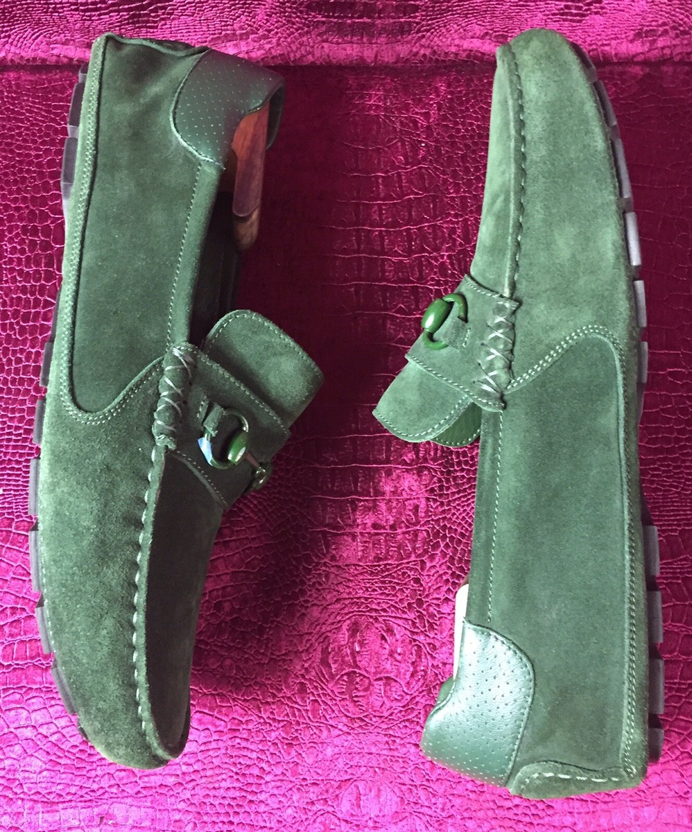 Men\'s Gucci Green Suede Bit Loafers Gucci Green Suede Casual Shoes for Men for sale | eBay main image 3