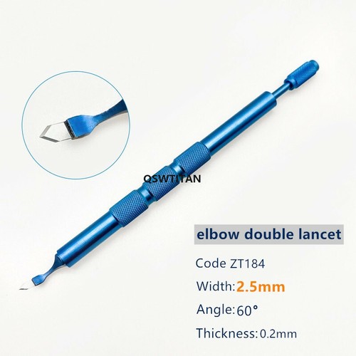 1set Sapphire Keratomes Blade Elbow Double Lancet Ophthalmic Surgical Instrument - Afbeelding 18 van 20