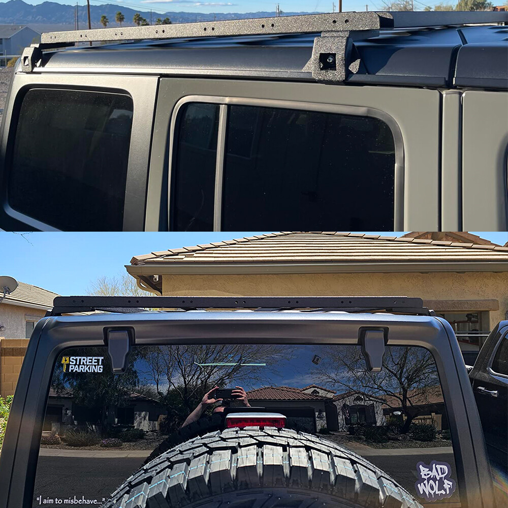 Rear Roof Rack Cargo Basket For Jeep Wrangler JK 2007-2023 Hardtop 4DR No Drill