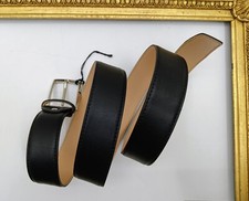 ANGELICO MEN'S BLACK LEATHER BELT SIZE 120-135 cm NEW