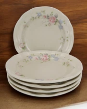Set of 5 Pfaltzgraff Tea Rose Dessert / Salad Plates 7.5" Stoneware
