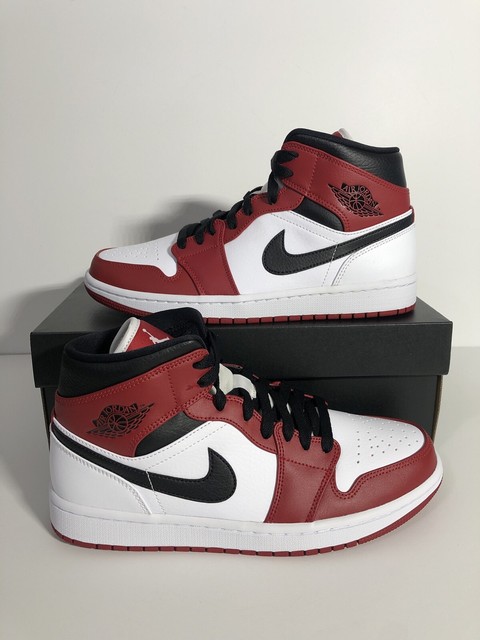 Nike Air Jordan Retro 1 Mid Chicago Men Size 8 New In Box White Toe 554724 173 | eBay