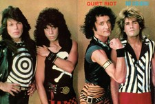PÓSTER PLIEGUE CENTRAL REVISTA QUIET RIOT AÑOS 80 Metal Salud Golpea tu cabeza Pinup