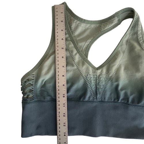 Victoria's Secret Pink 4-Wege-Stretch Racerback Sport-BH ombre grün Gr. Large - Bild 9 von 9