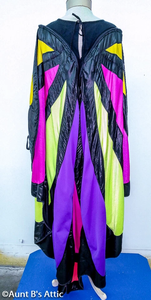 Butterfly Costume 4 Pc 2 In One Black Multi Jacket Or Dress Wings & Antenna - Image 2 of 4