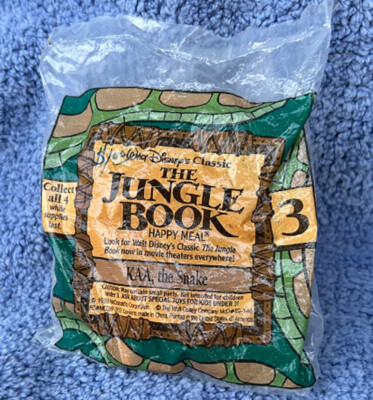 1989 MCDONALD'S HAPPY MEAL TOYS JUNGLE BOOK KAA THE SNAKE - Under 3 MINT IN PKG