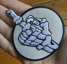 Skeleton FINGER  Iron On Embroidered Motorcycle Jacket Vest Biker Patch
