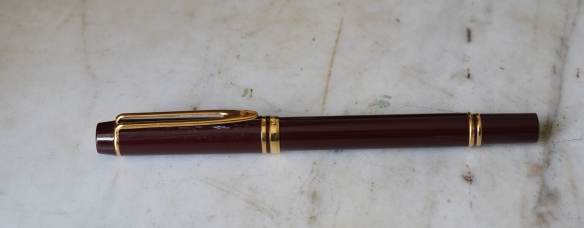 Stylo Plume Waterman Man 200 - Plume En Or 18 Carats - Résine Noire - Système à Piston - Occasion