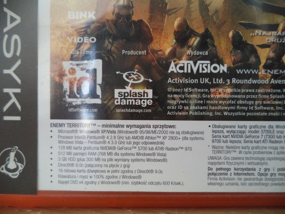 Enemy Territory Quake Wars PC DVD - ROM Game IN RUSSIAN W/AKTUALIZACJA GRY PC DC - Image 3 of 4