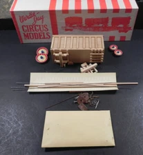 WARDIE-JAY (Wood)  SIDE SHOW Canvas Wagon O GAUGE/ "PARTIALLY BUILT"