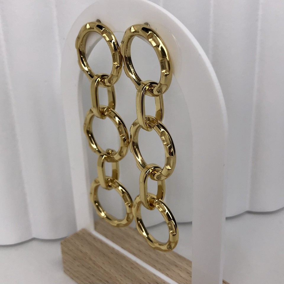 Kopen Australia Gold Plated Stainless Steel Hoop Ring Chain Drop