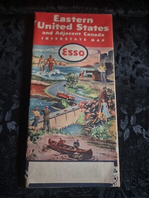 Vintage 1956-57 Esso Eastern United States Gas Station Travel Road Map~B28
