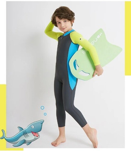 Costume da bagno subacqueo bambino UPF50+ 1 mm manica lunga zip posteriore tuta nuoto parashguard - Foto 17 di 32